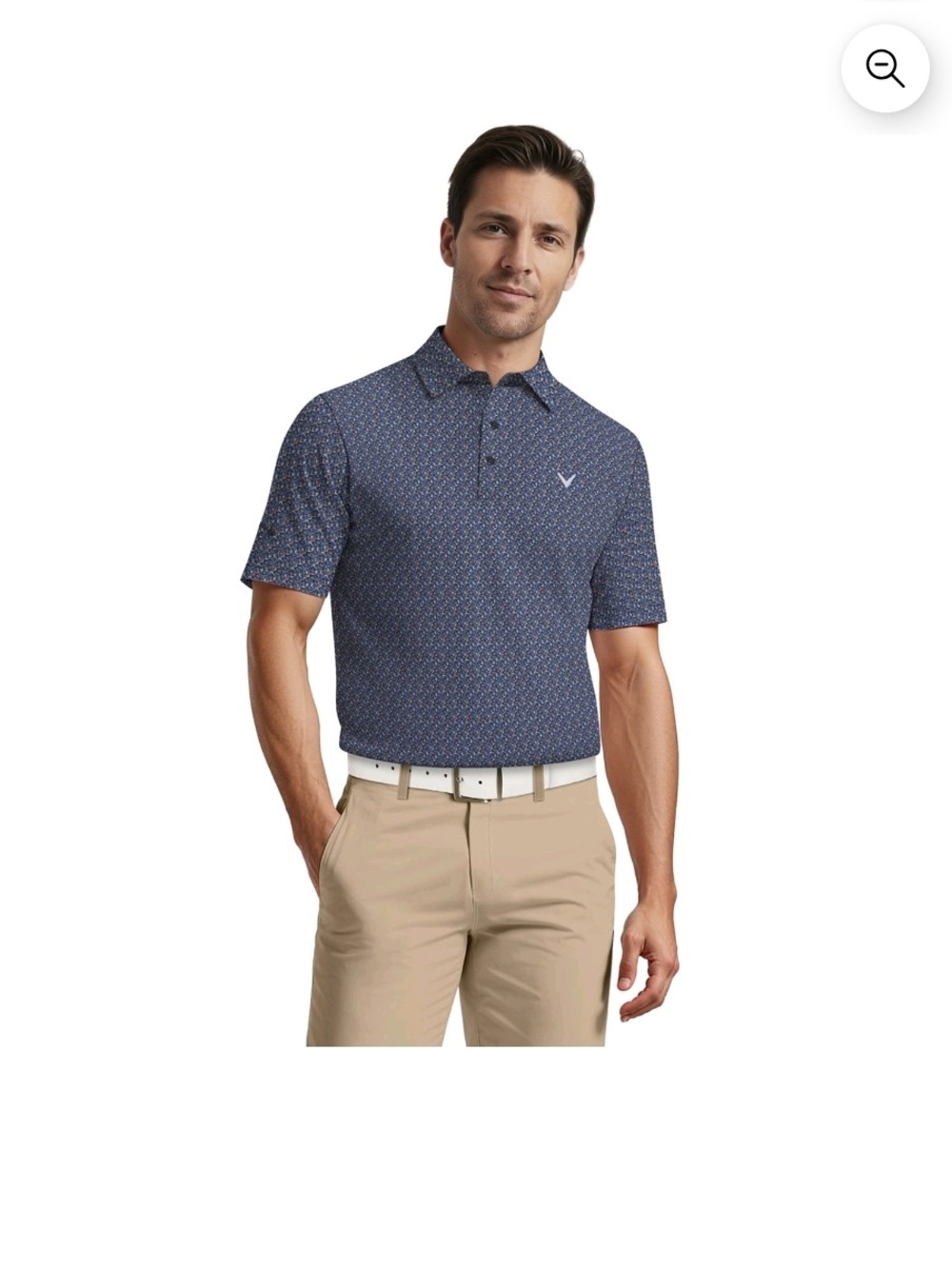 NWT Callaway Men’s Navy Printed Golf Polo